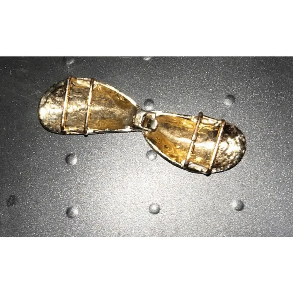 Vintage Gold Tone Double Clam Mussel Shell Belt Buckle 2-Piece Interlocking